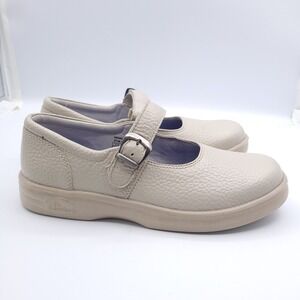 Dr. Comfort Merry Jane Shoes Womens Size 6.5 Beige Leather Casual Comfort 4430